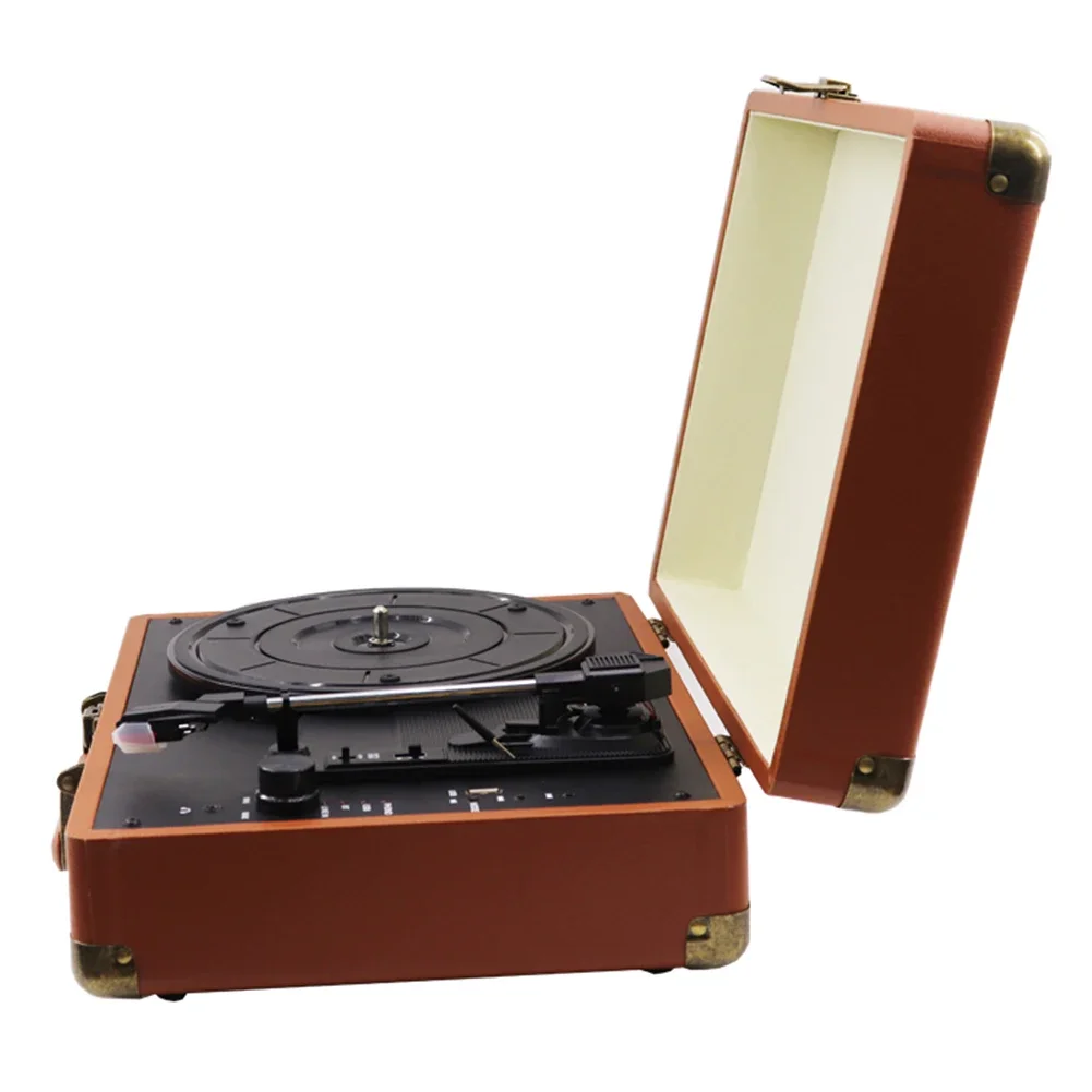 Retro Vinyl Record Player Bluetooth-Compatible Turntable Record Player Nostalgic Style for Entertainment