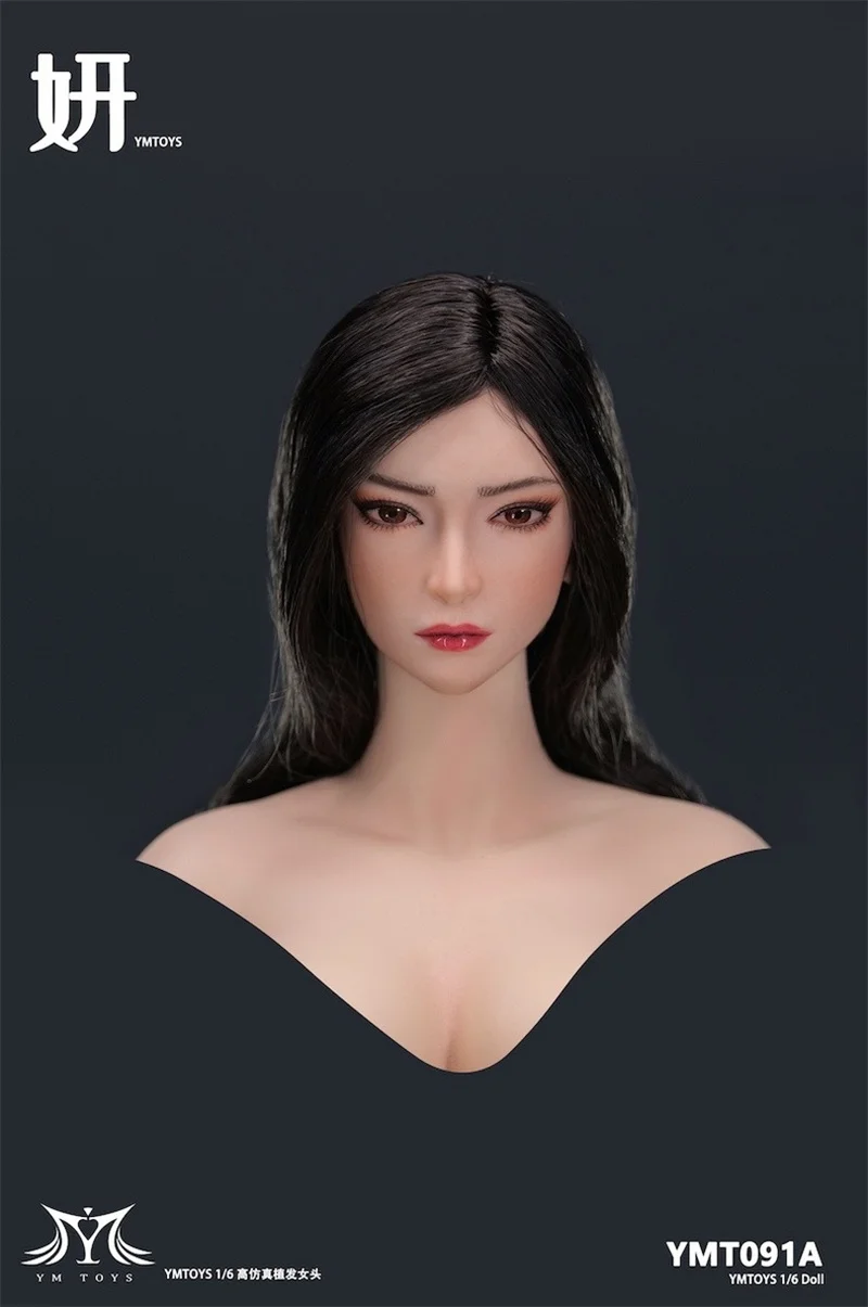 YMTOYS 뷰티 헤드 조각 절묘한 메이크업 헤어 이식 피트, 12 인치 액션 피규어 바디 재고, 1/6 체중계 YMT091