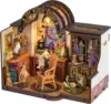 Robotime Rolife The Magic Study DIY Miniature House with Many Magic Note Books Dollhouse Decoration 3D Wooden Puzzle DG166 1