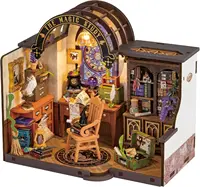 Robotime Rolife The Magic Study DIY Miniature House with Many Magic Note Books Dollhouse Decoration 3D Wooden Puzzle DG166 1