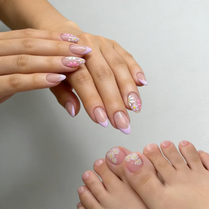 French Press-on Nails Set For Hand And Foot Care Summer Gift_voghion.com