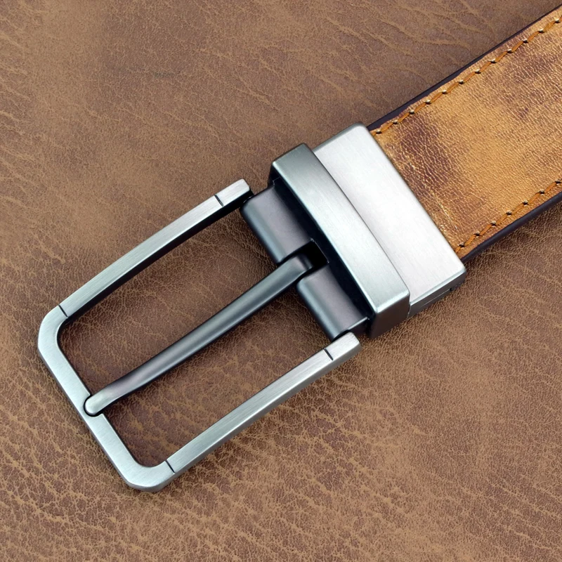 

High Quality designer matte pin buckle belts men fancy vintage genuine leather luxury brand young men jeans casual ceinture homm