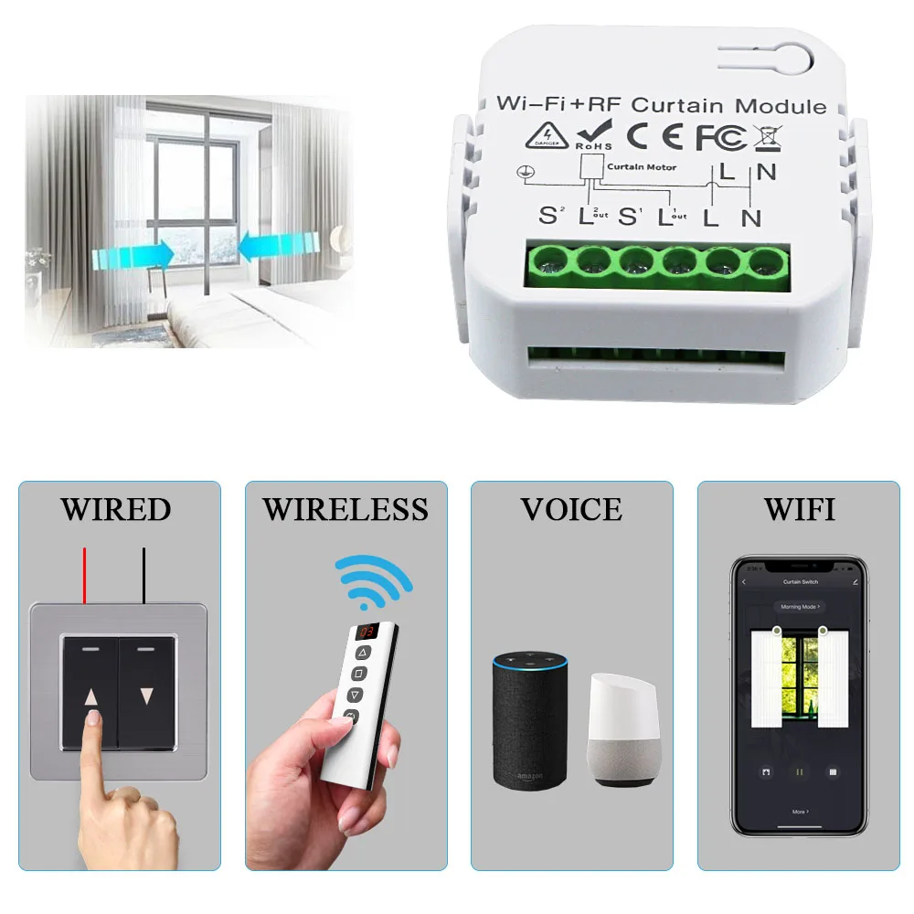 Tedeligo Tuya WiFi RF interruptor de cortina inteligente 110V 220 módulo  persiana con 5 Canales control remoto en Aliexpress!