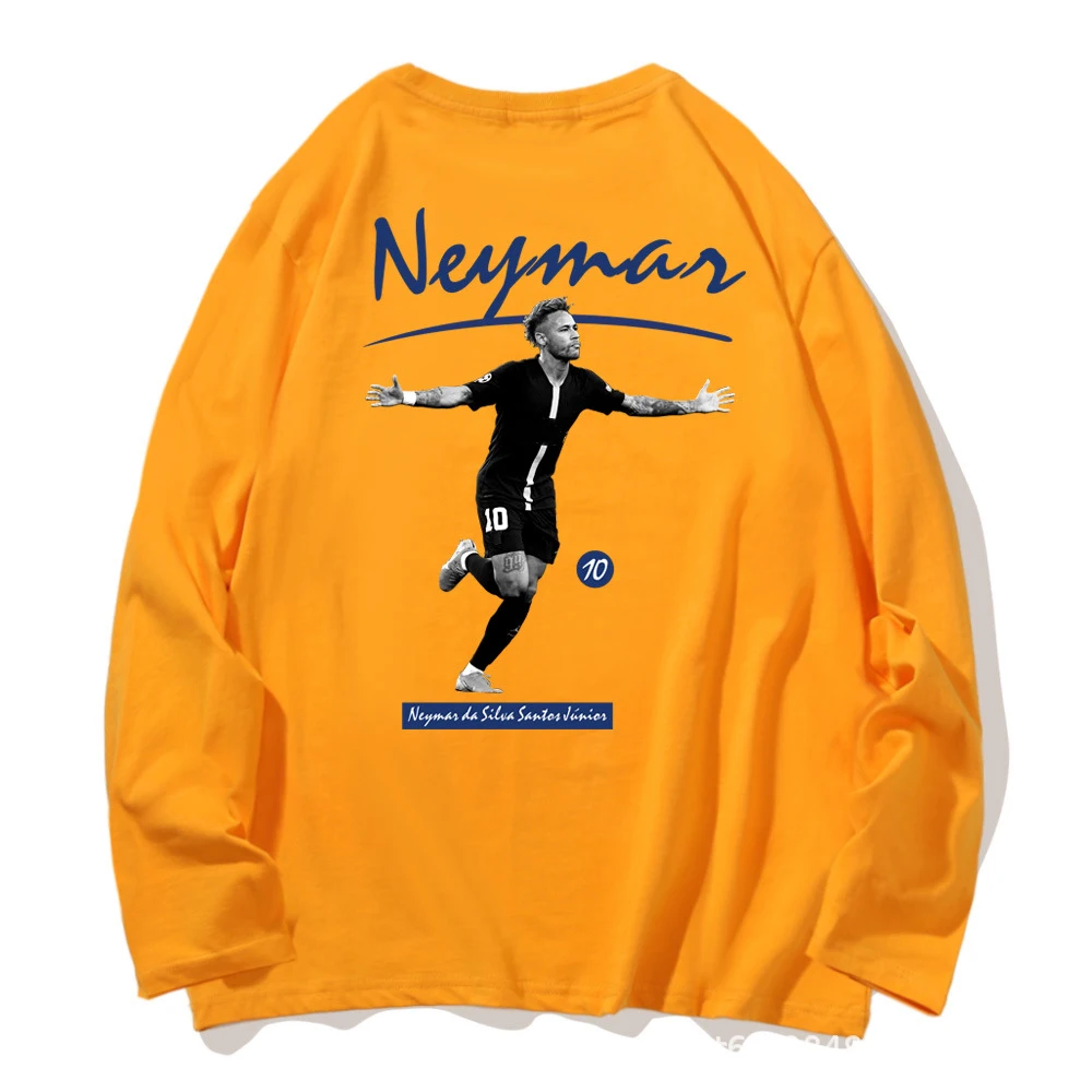 

Spring Autumn Brazil Footballer Neymar T Shirt Long Sleeve Men Women Casual Clothes Cotton Fans Gift Plus Size