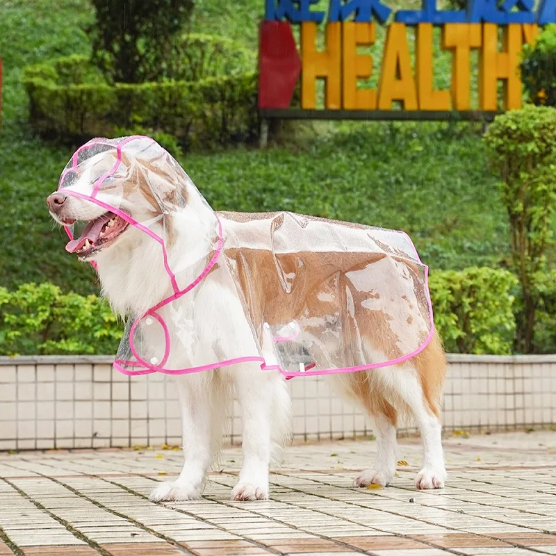 thumbnail image 1 of Chubasquero transparente para perros, chaqueta impermeable con capucha para perros pequeños, medianos y grandes, suministros para mascotas para pasear al aire libre, 1 of 5
