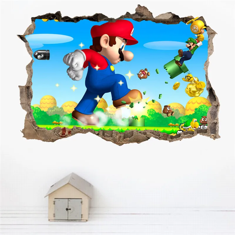 MINISO Cartoon Game Wall Sticker Kids Rooms Decals Nursery Home Decor Vinyl Mural Bedroom Living Room Game DIY Poster