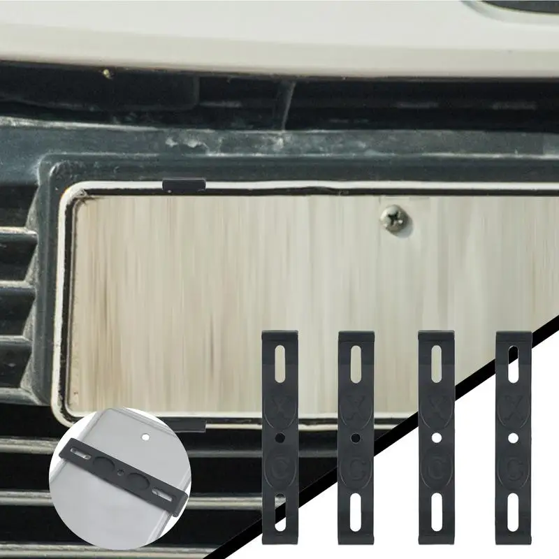 4PCS Weather-Proof Frameless License Plate Frame Car Tag Frame Front and Rear Car Tags Accessories license plate frame
