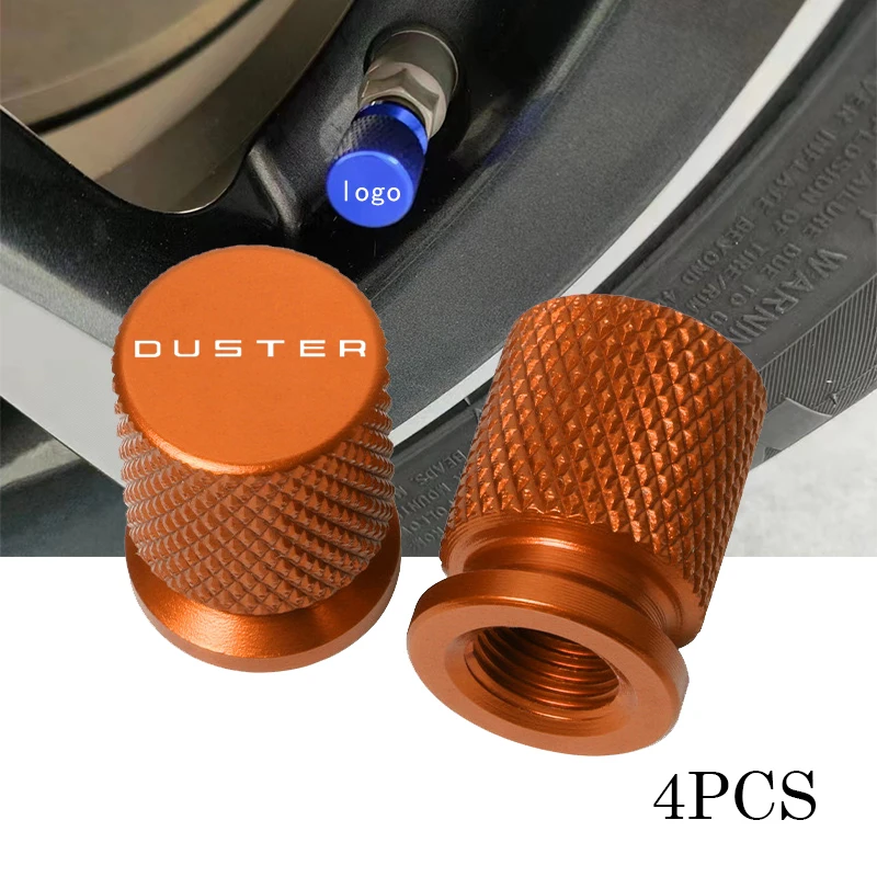 Car Wheel Tire Valve car Caps Tyre Stem Covers Airdust Waterproof 4Pcs For Renault Duster tire valve cap