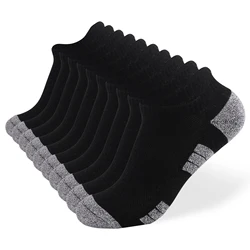 10 - Pack Breathable Cushioned Athletic Ankle Socks for Running, Hiking & Outdoor Sports (Black 10packs)