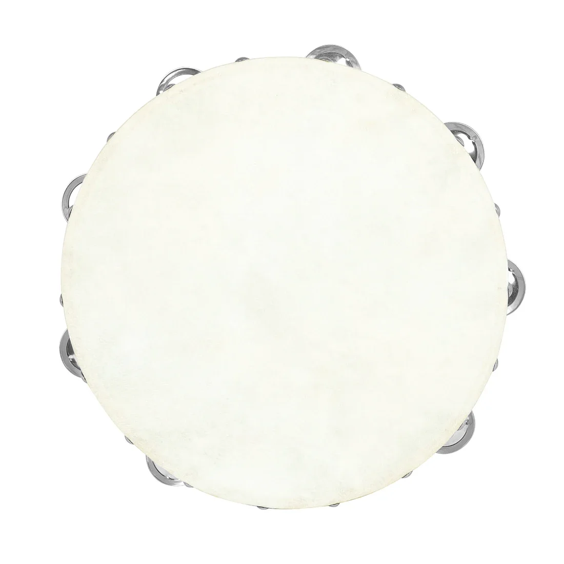 10 Inch Hand Shaking Tambourine Percussion Children's Enlightenment Instrument Sheepskin Tambourine with Metal Bell