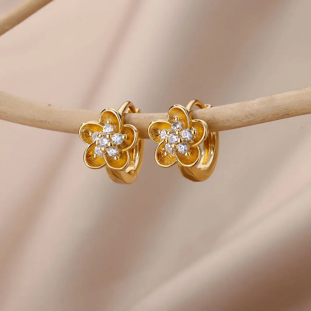 Zircon Four Leaf Clover Earrings For Women