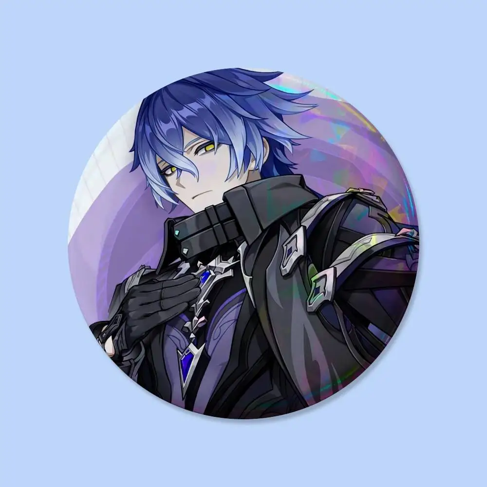 Niedliche, lustige Genshin Impact Flins Cartoon-Anstecknadeln, runde Broschen, Taschen-Deko-Accessoires, Geschenke für Fans und Freunde – Detail 12