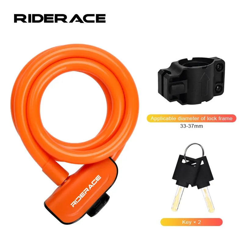 RIDERACE High-Security Portable Bicycle Cable Lock for Anti-Theft Protection