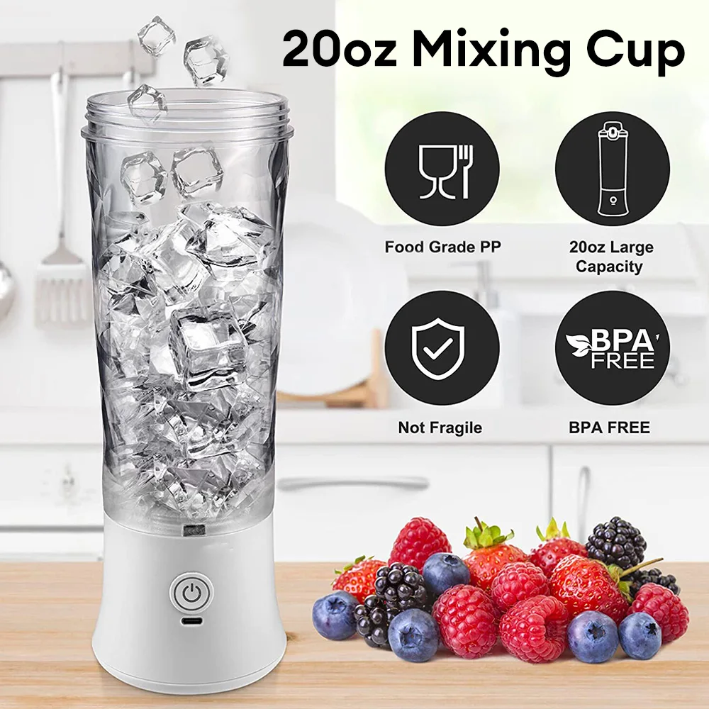 Portable Blender 20oz Large Capacity, 6 Blades Mini Blender for Shakes and  Smoothies, BPA Free Personal Blender with Rechargeable USB, Fresh Juice