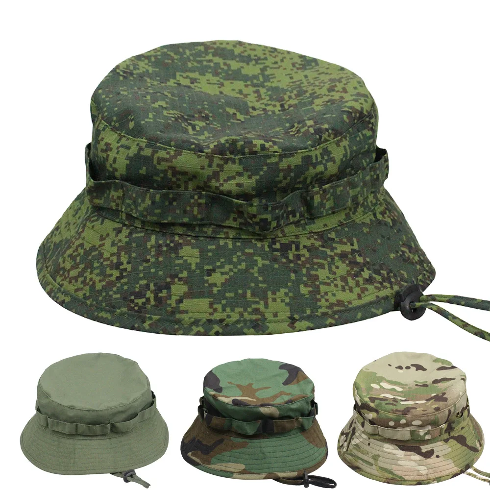 

Camouflage Benny Hat Tactical Field Round Brim Hat Outdoor Mountaineering Training Fishing Shade Fisherman Hat