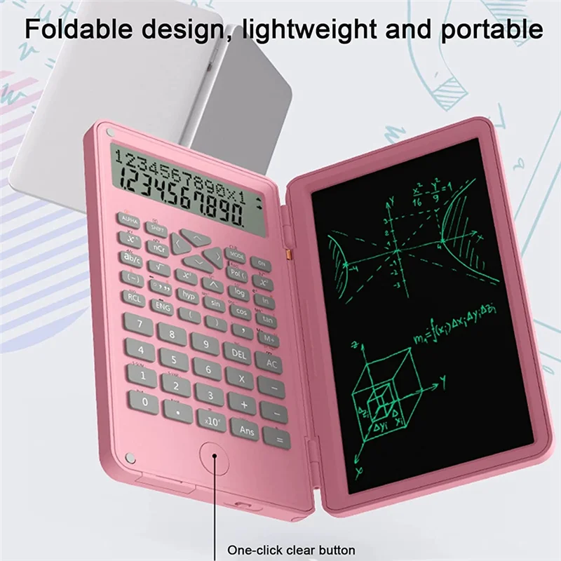 

Научные калькуляторы, 12-значный ЖК-дисплей со стираемым письменным планшетом, складной для дома, школы, встречи и учебы