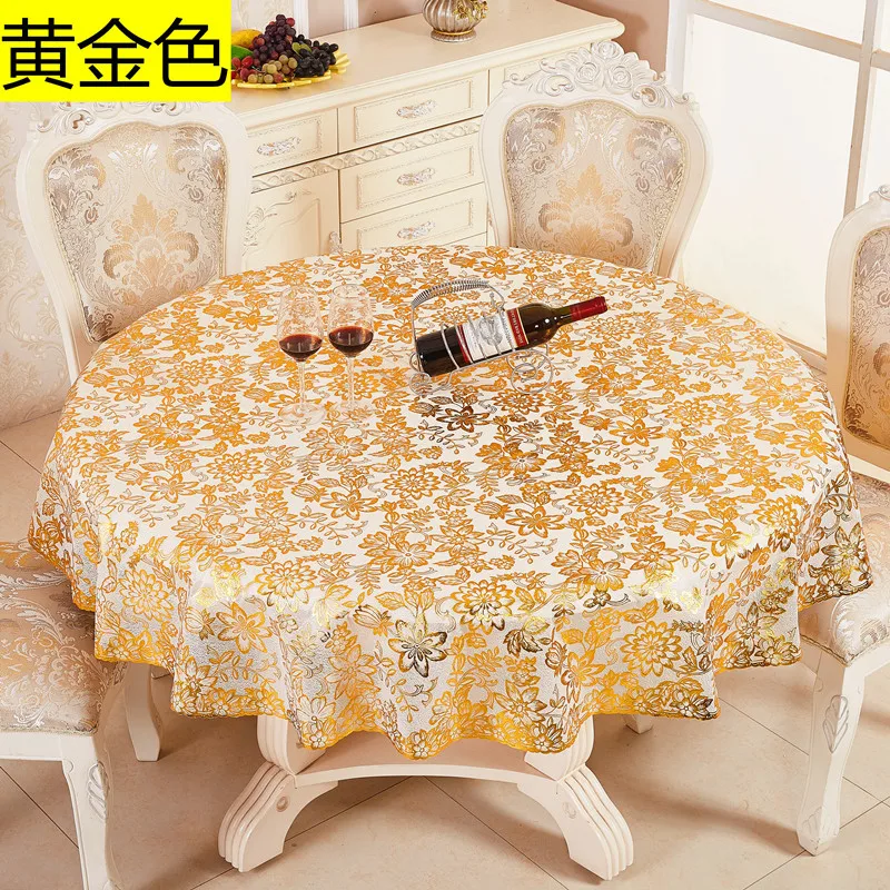 

A-99 Venetian style bronzing plastic tablecloth pvc household round tablecloth waterproof and oil-proof hotel restaurant anti-sc