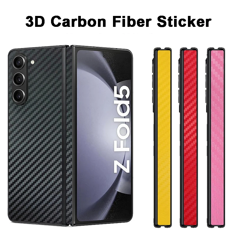 Adesivo Per Telefono Antigraffio In Fibra Di Carbonio 3D Per Samsung Z Fold 5 5G Back + Cerniera Pellicola Opaca Per Galaxy Z Fold 4 3 2 5G Skin Wrap
