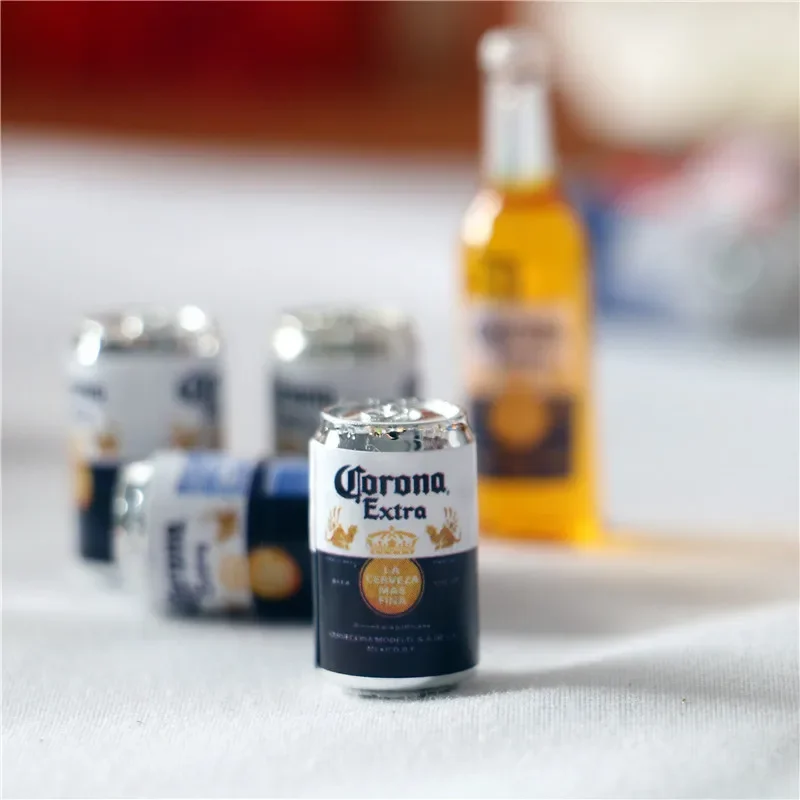 Kitchen Toy Set 1/12 Dollhouse Mini Soda Beer Cans Miniature Food Play Scene DIY Manual Model