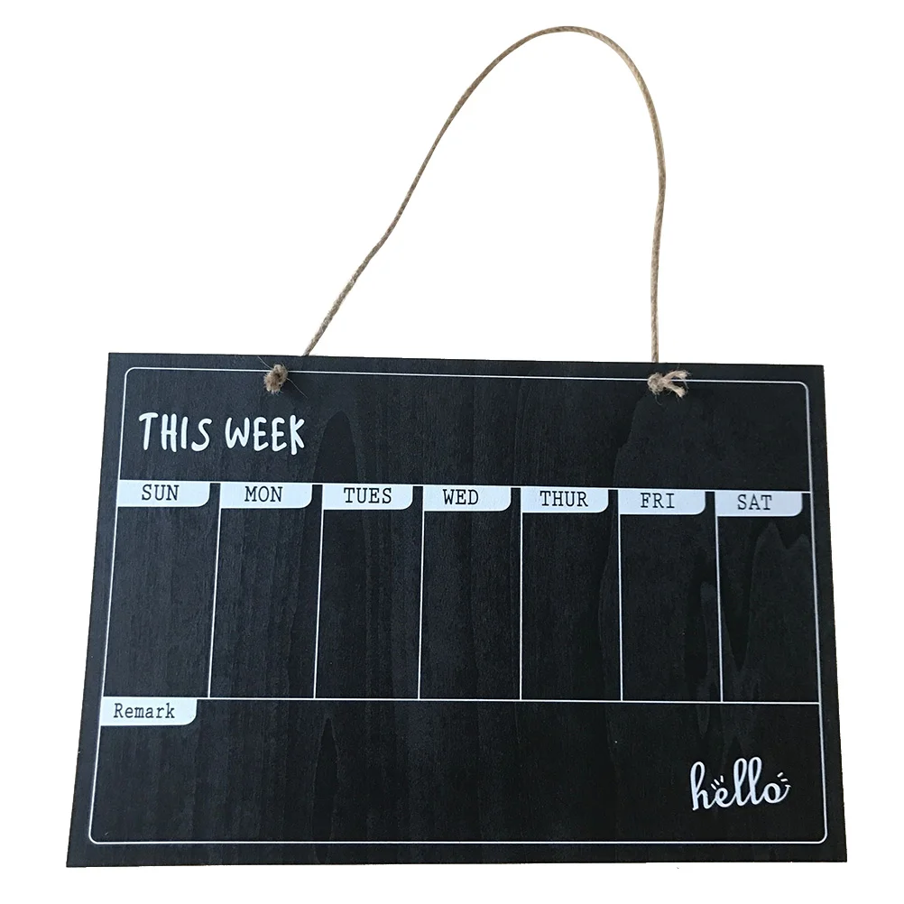 

Wooden Single-Sided ChalkBlackboards Hanging Decorative Wall Weekly Planner Blackboard For Wall Weekly Message Blackboard