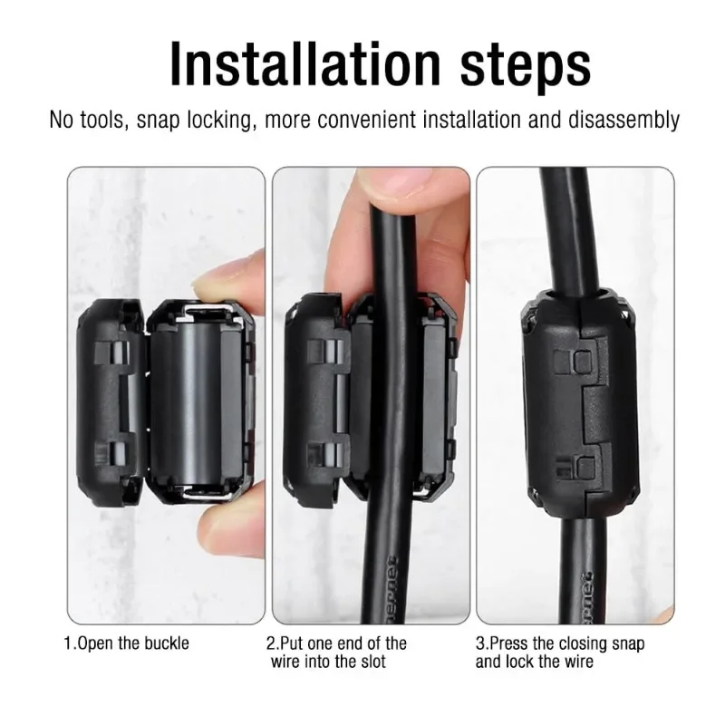 Noise Filter Magnetic Clips Radio Cable Wire Clip Toroidal Ferrite Core Clamp Soft Magnetic Suppressor Powerline Power Cord cable clip cable clamp cable filter cable noise suppressor
