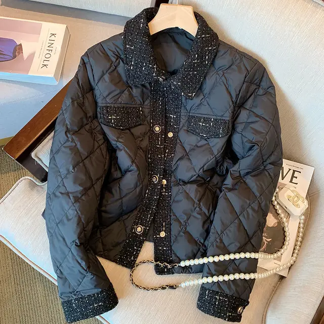 Winter Fashion Black Short Parkas for Women Lightweight and Retro-Style Quilted Cotton Jacket with French Vintage Charm 2023 New Ranked Product Recommendation