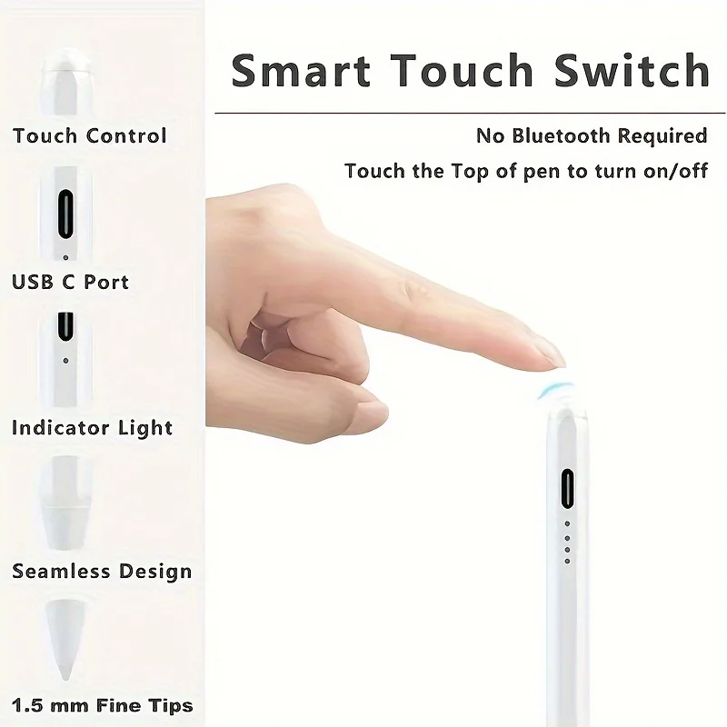 Stylus Pen Compatible iOS&Android Touch Screens Rechargeable for iPad Pro/Air/Mini/Tablet Drawing