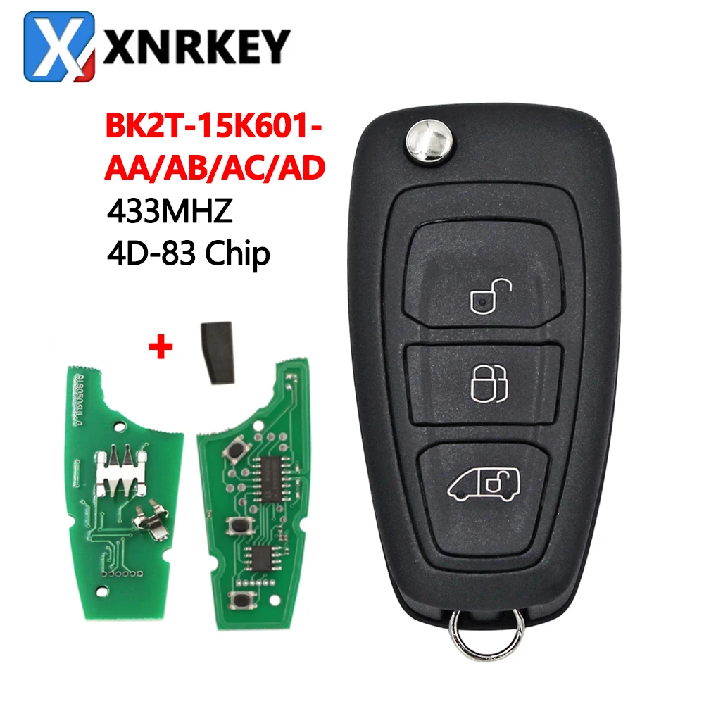 Bk2T-15K601-Aa/Ab/Ac/Ad Del Fcc 433Mhz Di Chiave A Distanza 4D83 Dell'Automobile Del Bottone Di Xnrkey 3 Per Ford Tourne Transit Custom 2015 2016 Chia