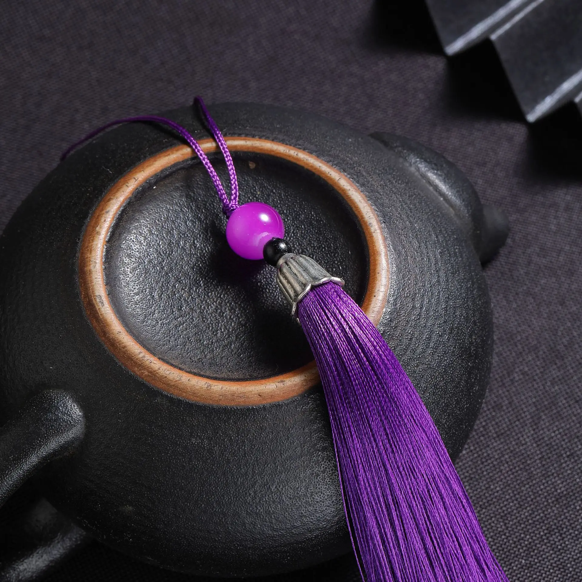 10Pcs Tassels Silky Handmade Soft Tassels Jade Bead Tassels DIY Craft Jewelry Car Key Chain Decor Pendants Smooth Fringe Trim