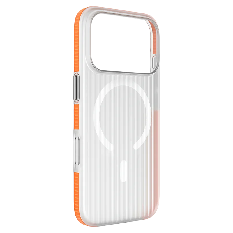 Luxury Grating Magsafe PC Back Phone Case with Skin-Friendly Feel and Wireless Charging Compatibility