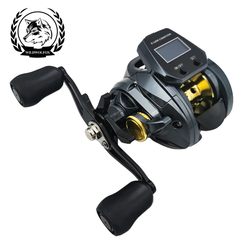 

WILDWOLFOX Metal Fishing Reel Funnel Shaped Line Guide Bait Casting Reel with Balance Rocker Arm Power Saving Function