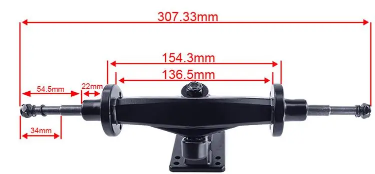 12 inches 13.75inch Double Kingpin Trucks for DIY Electric Skateboard