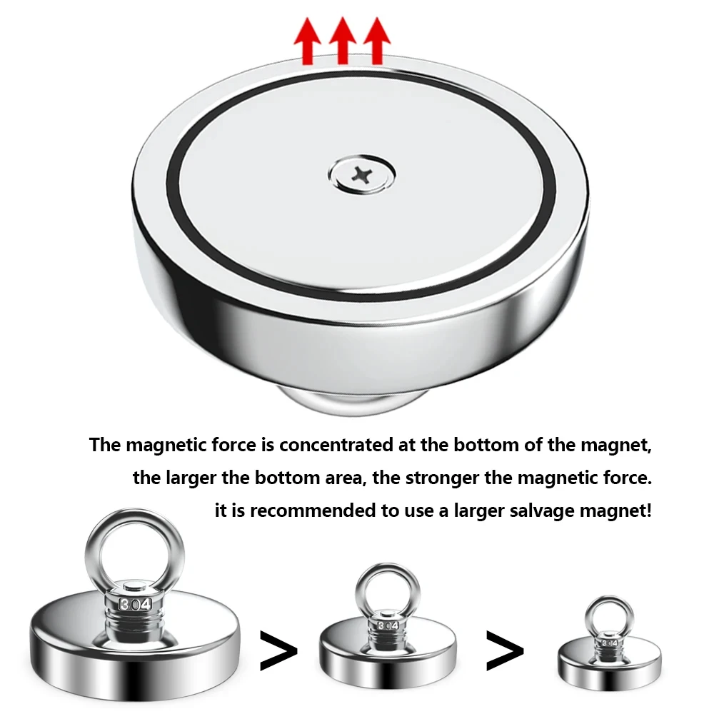 Fishing Magnets D16~D42mm Super Strong Neodymium N52 Heavy Duty Rare Earth with Countersunk Hole Eyebolt Salvage