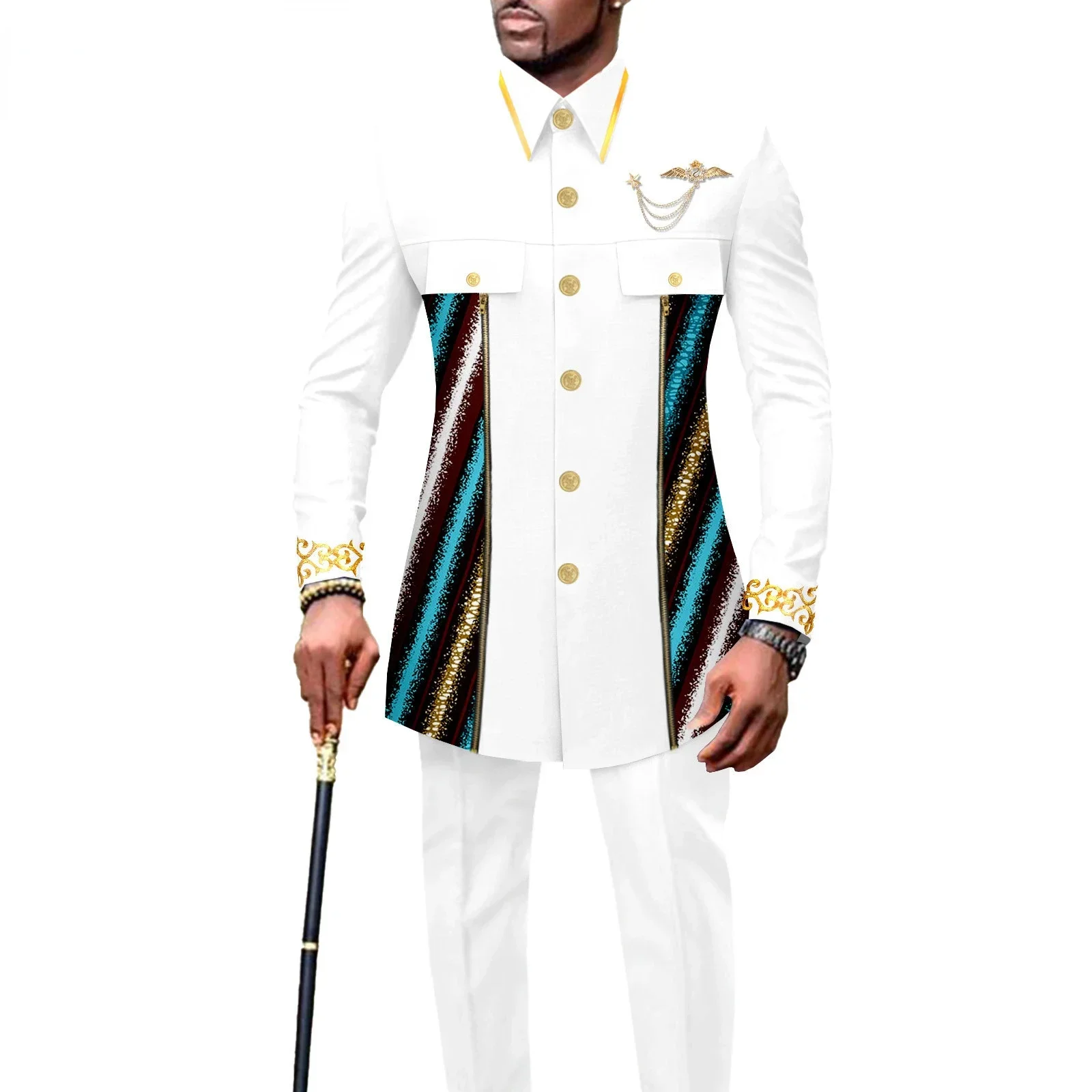 New Casual African Fashion Men's Suit Slim Two-piece Set Спортивный Костюм Мужской Pant Sets Ropa Para Hombres Suits for Men 6