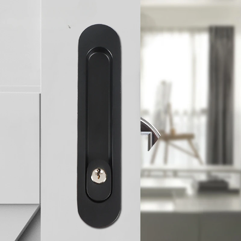 Sliding Door Sliding Door Lock Safety Lock Barn Cabinet Embedded Hardware Suit Wood Handle Interior Furniturelock