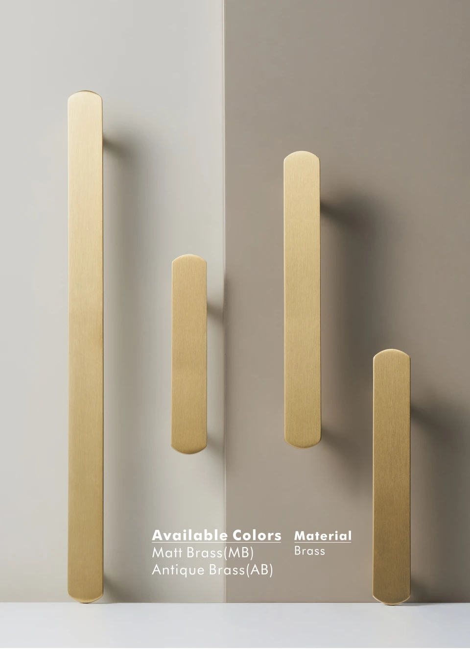 Nurlin Brass Plain Pull Bar para gaveta