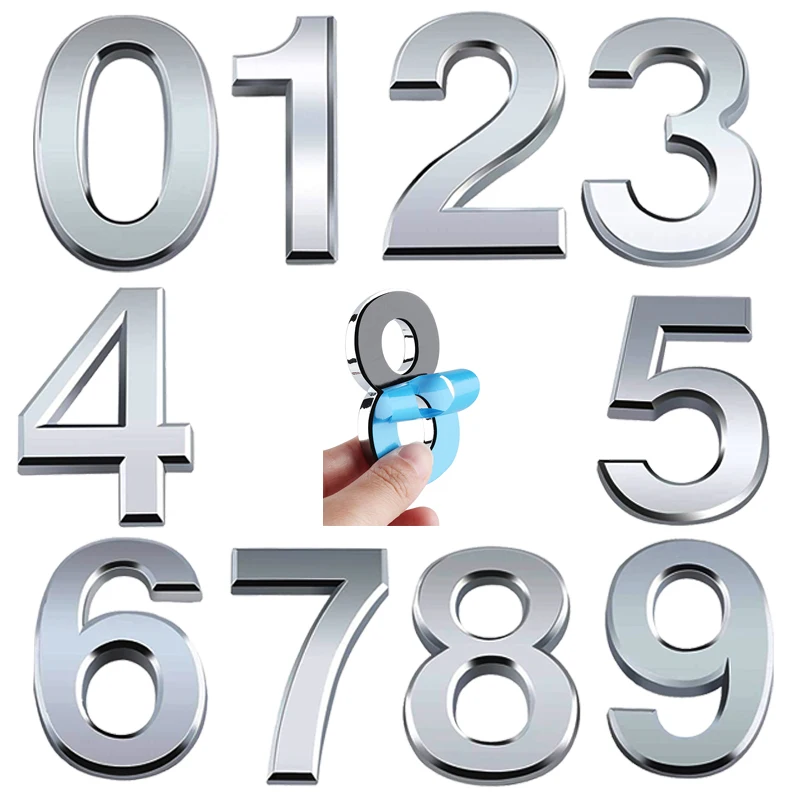 Self Adhesive Numbers for Outdoor Exterior House Numbers Signs on the Door Mailbox Numbers 0-9 Apartment Office Hotel Room house number signs door signs house numbers number plate