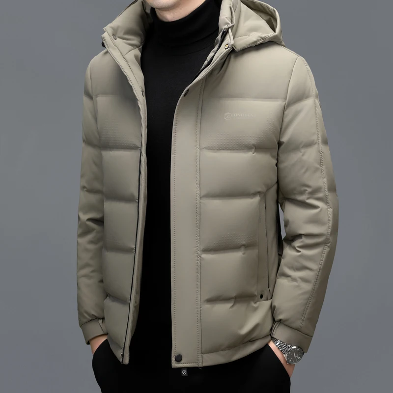 Winter Men's Short Down Jacket White Duck Down