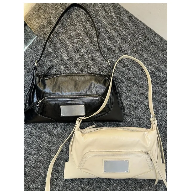 Fashionable Soft pu Leather Headlayer Trapezoidal Casual Flip Single Shoulder Bag Underarm Phone Bag Autumn New Arrival 2025