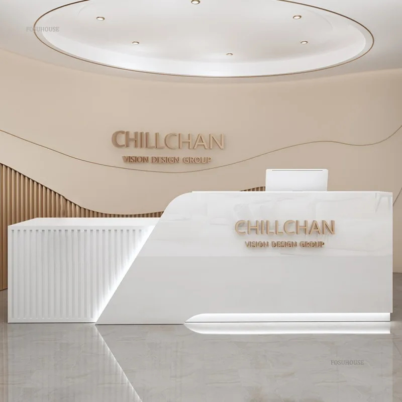 Luxury Reception Desk Bar Beauty Salon Cashier Clothing Store Counter Small Supermarket Front Desks Simple Counter Tables R