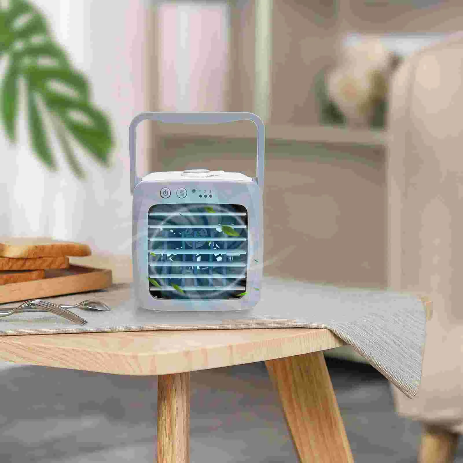 Portable Large Air Outlet Cooling Fan Mini Air Conditioner Desktop Usb Fan Timer Function Car Conditioning Parts Accessories