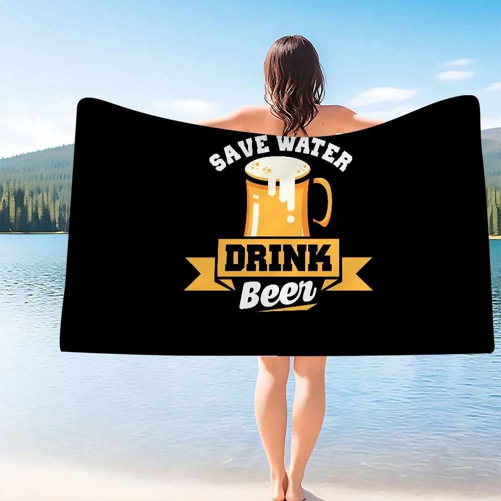 Drinking Beer Printed Big Microfiber Beach Towels Quick Dry Towel Sand Beach Towels Pool Towel for Travel Swim Pool Yoga 6