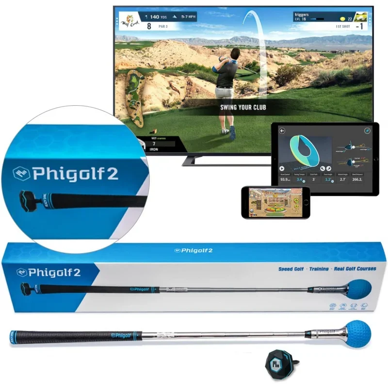 

Phigolf home golf simulator-Swing trainer with motion sensor & 3D swing analysis, supports Android and iOS devices, compat