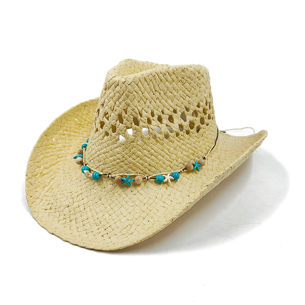 Cappello Di Paglia Cowboy Unisex - Estivo E Regolabile Con Fascia - Foto 8