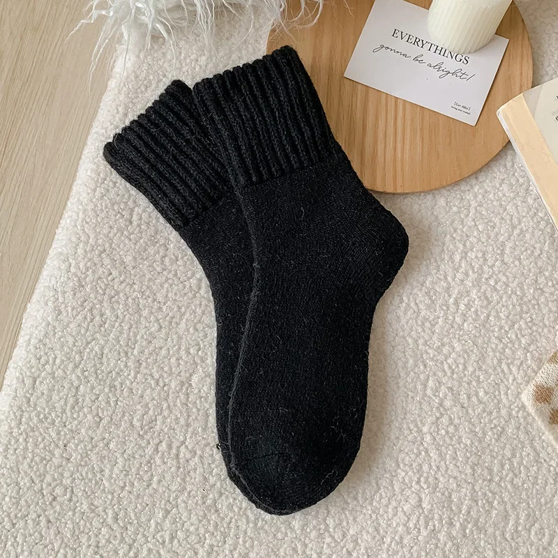 Winter Thickened Wool Socks Women Soft Plush Low Tube Pregnant Snow Socks Warm Cashmere Floor Carpet Socks