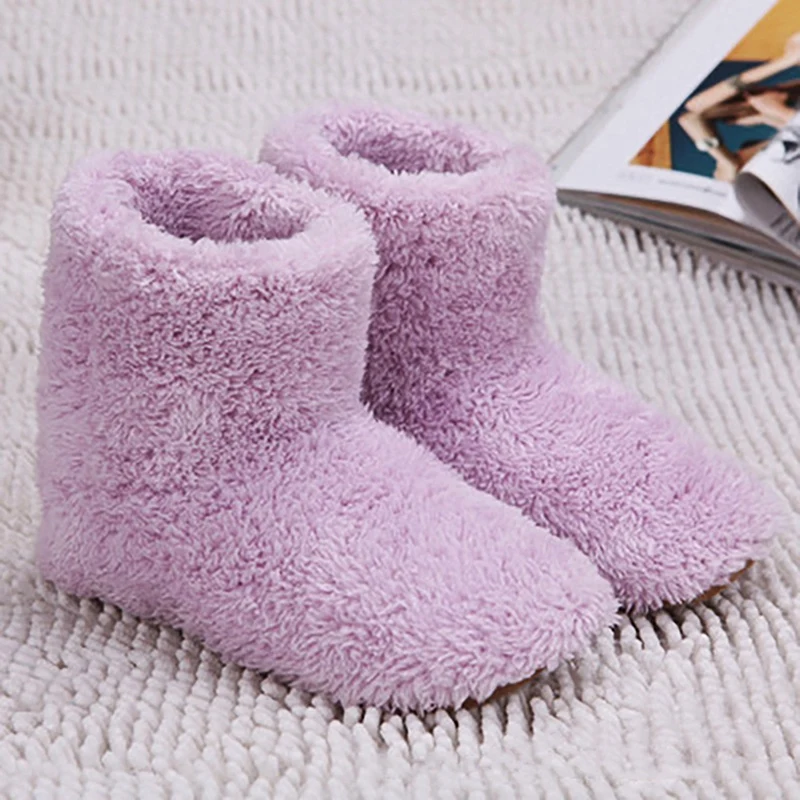 LUDA Winter USB Heater Foot Shoes Plush Warm Electric Slippers Feet Heated Washable Electric Shoes Pad Heating Insoles