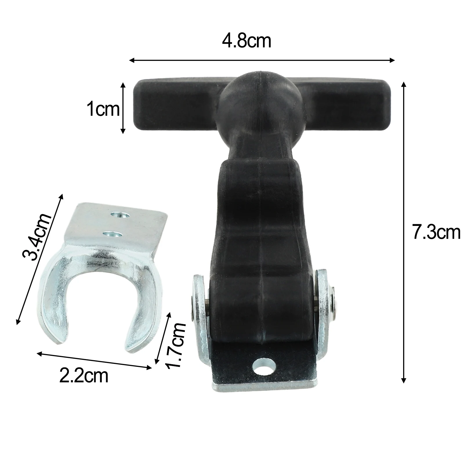 1pc T Handle Draw Latches With Bracket Elastic StainlessSteel Rubber Hood Catch Rubber Shock-absorbing Buckle Hook Hasp Hardware