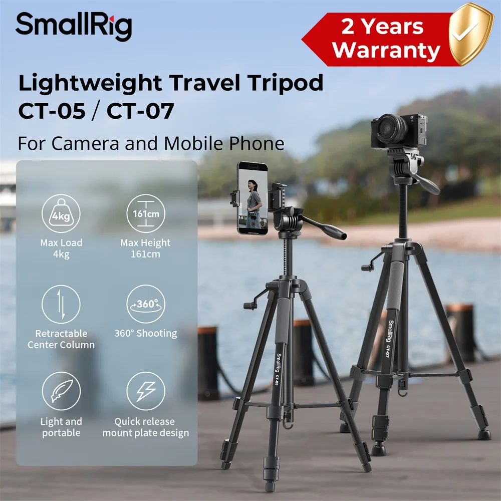 Versatile Lightweight Tripod Adjustable Portable Foldable Tripod for Camera W Sm