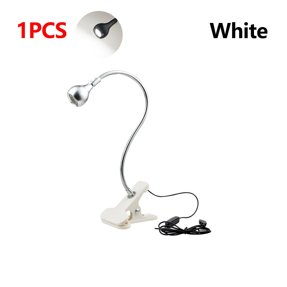 USB-Powered LED Bedside Lamp with Flexible Gooseneck and Eye-Friendly Illumination
