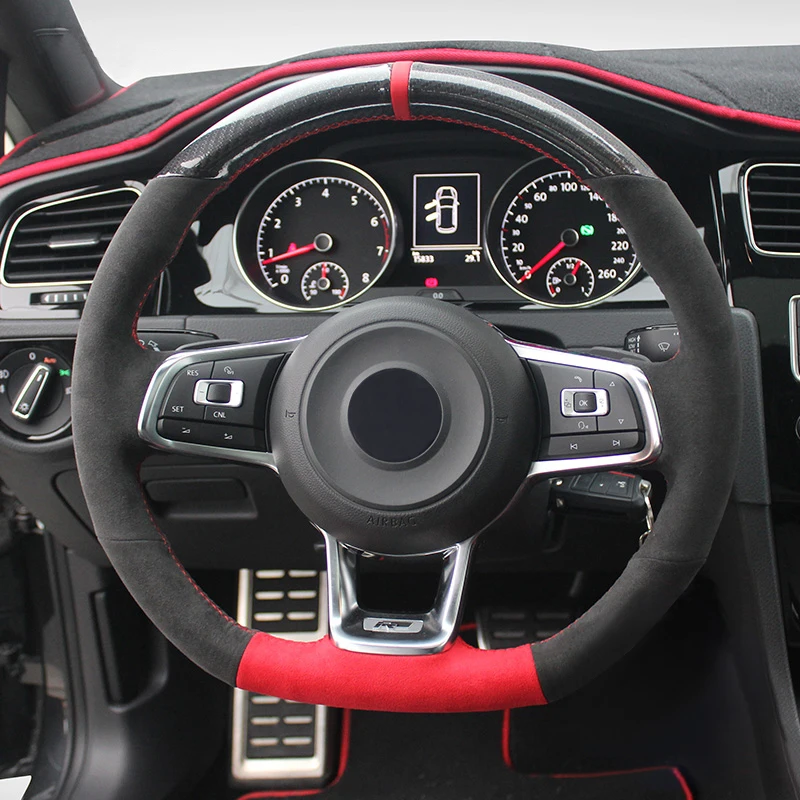 Coprivolante Real Alcantara Per Volkswagen Vw Golf Gti 7 Gtd Gte 7 R 7 Polo (R-Line) 2013-2021 Funda Volante